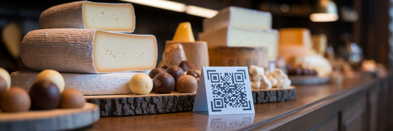 Prodotti locali svizzeri con codice QR per fattura.