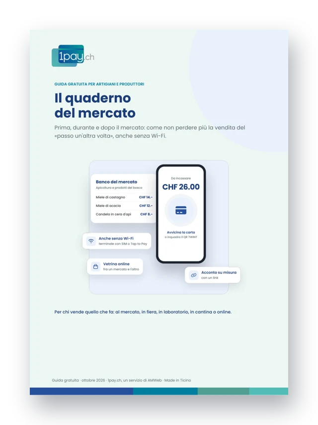 Copertina della guida gratuita 1pay.ch per artigiani