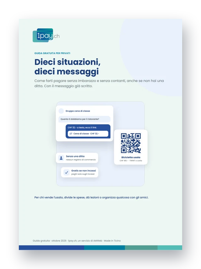 Copertina della guida gratuita 1pay.ch per privati